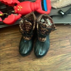 Leopard Print Kids Boots